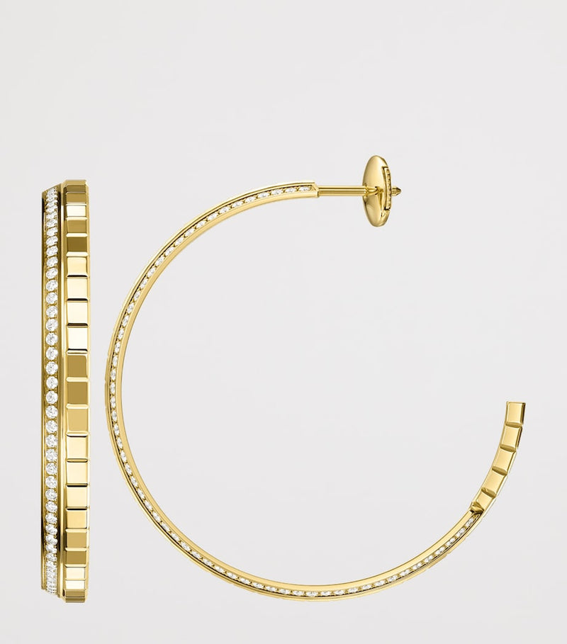 Chopard Ice Cube large hoop earrings yellow gold diamond - British product