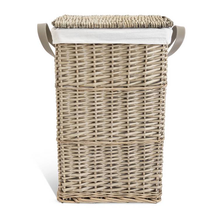 Argos Home grey willow laundry basket with removable liner, imported from the UK