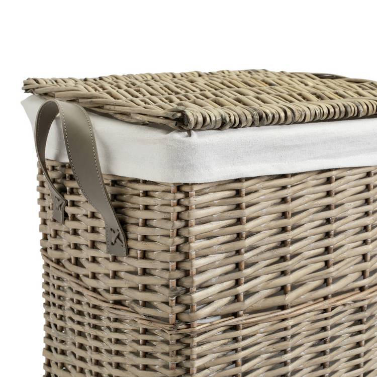 Argos Home grey willow laundry basket with removable liner, imported from the UK