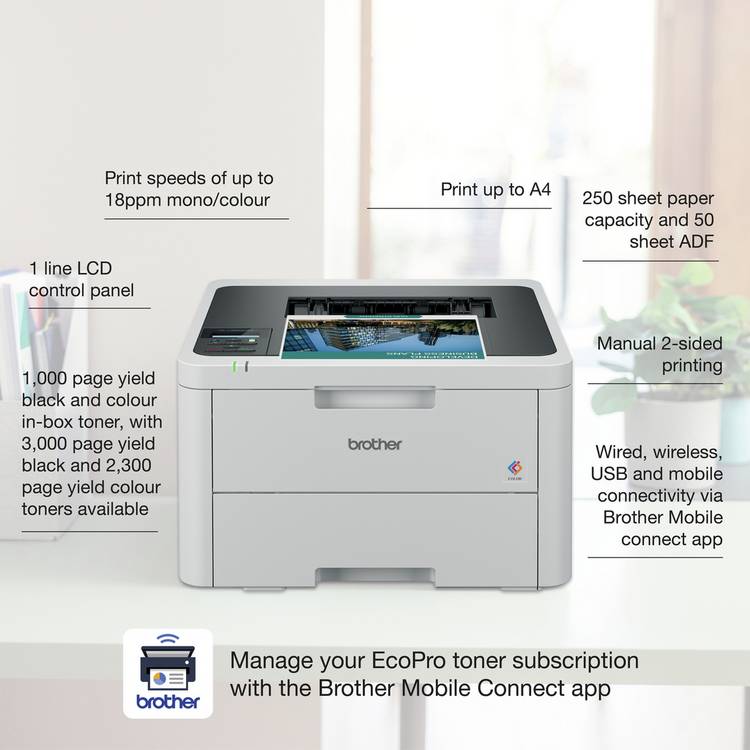 Brother HL-L3220CWE colour LED printer - British product