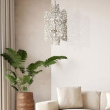 Elstead Anya Two Tier Pendant - Silver Leaf