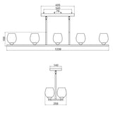 Elstead Rubin 10 light island chandelier polished nickel - British product