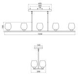 Elstead Rubin 10 light island chandelier polished nickel - British product