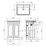 Tavistock Ashby floor mounted vanity unit blue 60.7cm, imported from the UK