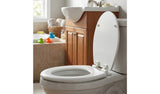 Croydex Carron moulded wood toilet seat white, adjustable hinges (British brand)