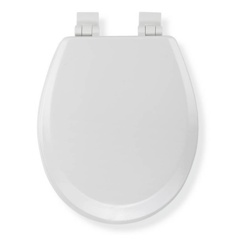 Croydex Carron moulded wood toilet seat white, adjustable hinges (British brand)