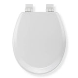 Croydex Carron moulded wood toilet seat white, adjustable hinges (British brand)