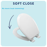 Croydex Carron moulded wood toilet seat white, adjustable hinges (British brand)