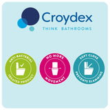 Croydex Carron moulded wood toilet seat white, adjustable hinges (British brand)