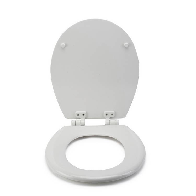 Croydex Carron moulded wood toilet seat white, adjustable hinges (British brand)