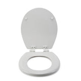 Croydex Carron moulded wood toilet seat white, adjustable hinges (British brand)