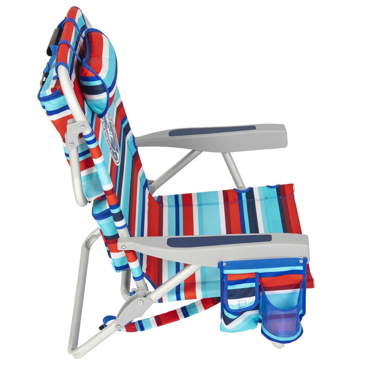 كرسي شاطئ تومي باهاما أحمر خلفي بأحزمة - منتج بريطاني