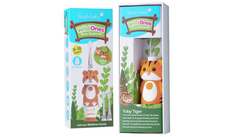 brush-baby WildOnes Tiger electric toothbrush, imported from the UK