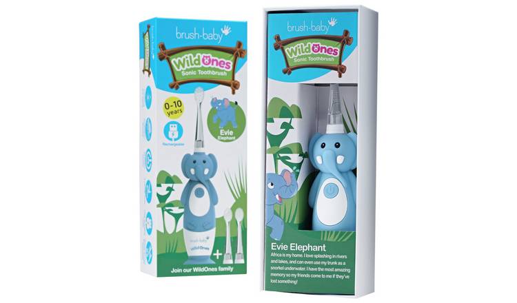 brush-baby WildOnes Elephant electric toothbrush blue - British product