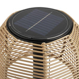 Habitat solar table lamp warm white rattan effect 33cm, imported from the UK