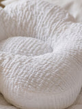 White textured daisy cushion 100% cotton, imported from the UK