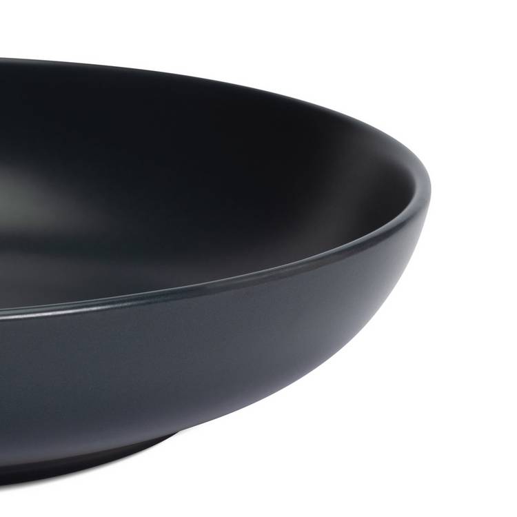 Habitat 4 piece stoneware pasta bowl set in matte charcoal, UK version