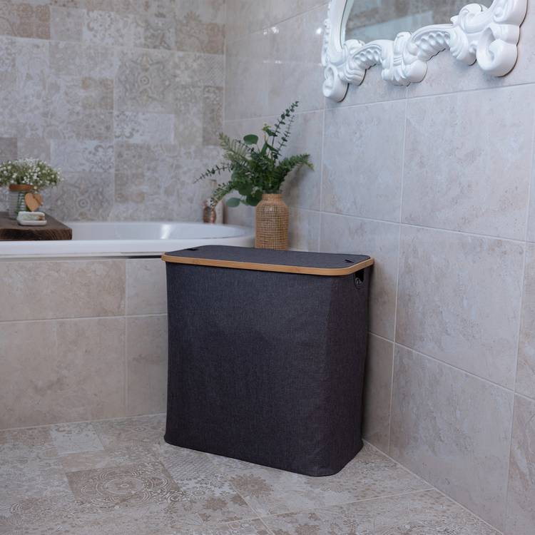 Addis double bamboo laundry hamper 85 litre, UK version