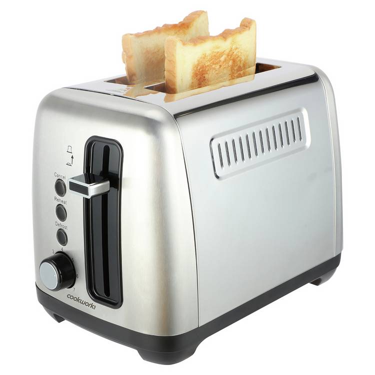 Cookworks 2 slice toaster stainless steel, imported from the UK