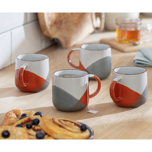 Habitat Dipped Speckle stoneware mugs set of 4 - British product