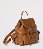 Miu Miu leather backpack, multi-pocket design, imported from the UK
