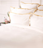 Celso De Lemos super king duvet cover in Egyptian cotton with contrasting trims 260cm x 220cm - British product