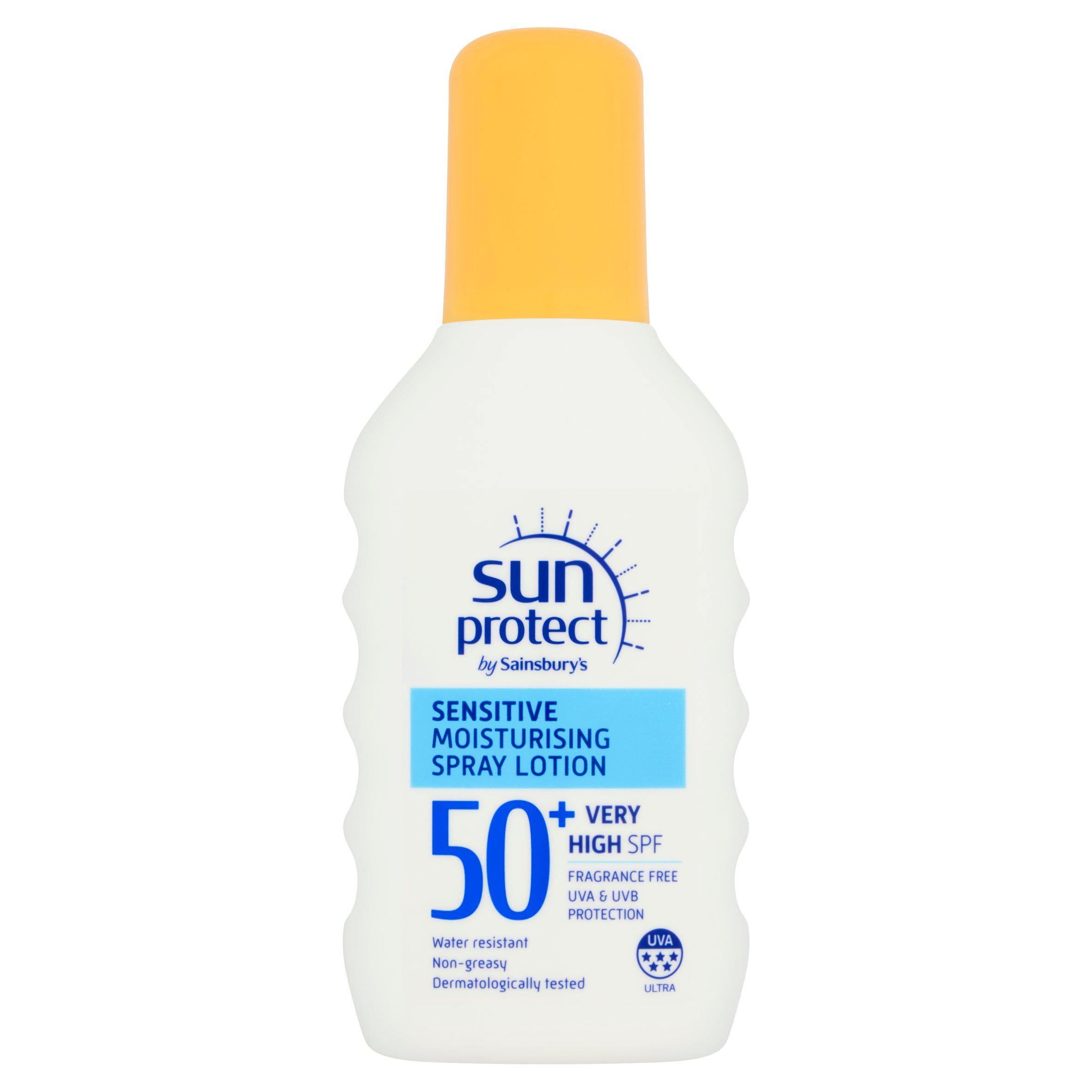 Sun Protect Sensitive Sun Spray SPF50+ 200ml face & body skincare Sainsburys