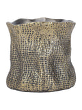 Libra Interiors antique brass gold molten weave candle holder 11.5cm (British brand)