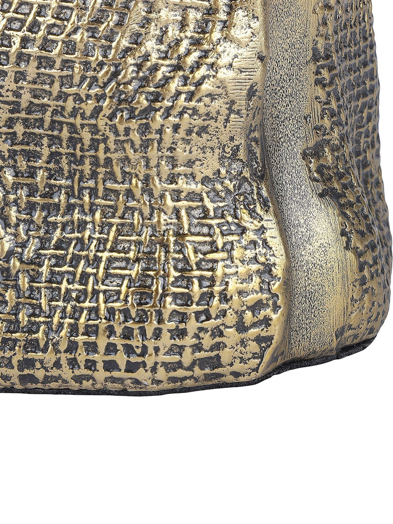 Libra Interiors antique brass gold molten weave candle holder 11.5cm (British brand)