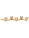 Libra Interiors gold Luca Zigzag tealight holder, UK version