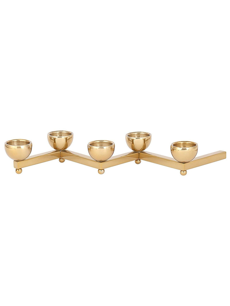 Libra Interiors gold Luca Zigzag tealight holder, UK version