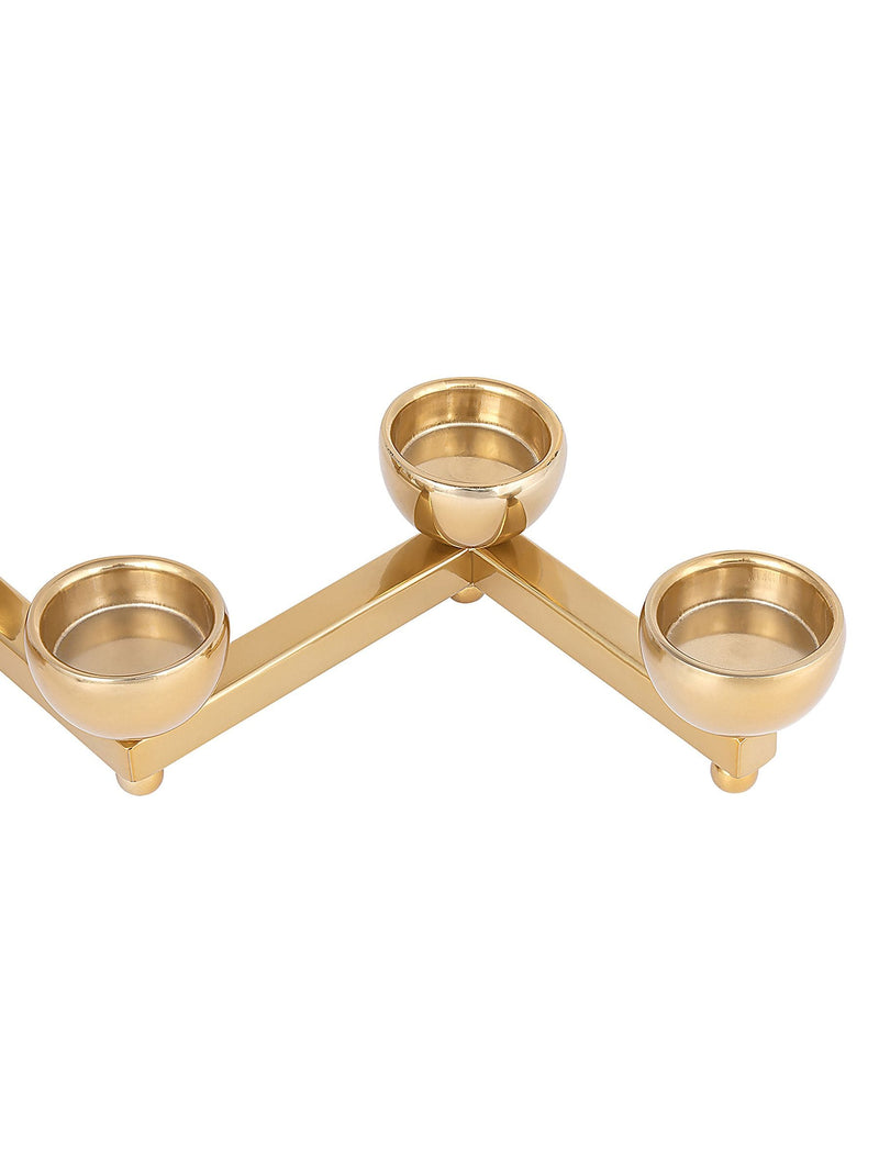 Libra Interiors gold Luca Zigzag tealight holder, UK version