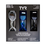 TYR Adult Goggles 3 Pack - British product