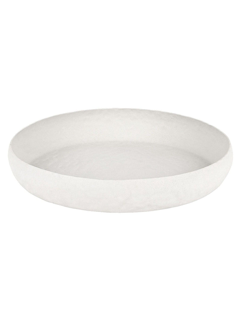Libra Interiors Samui white stonewash round platter large - British product