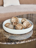 Libra Interiors Samui white stonewash round platter large - British product