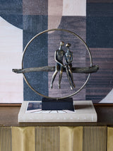 Next Libra Interiors Antique Gold Bronze Circle of Life Couple Sculpture- Buy online at McGrocer
