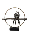 Libra Interiors antique gold bronze couple sculpture, UK version