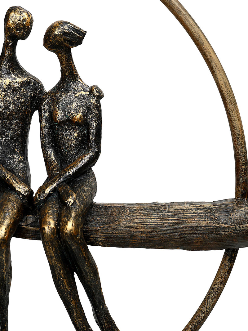 Libra Interiors antique gold bronze couple sculpture, UK version