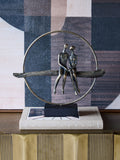 Libra Interiors antique gold bronze couple sculpture, UK version