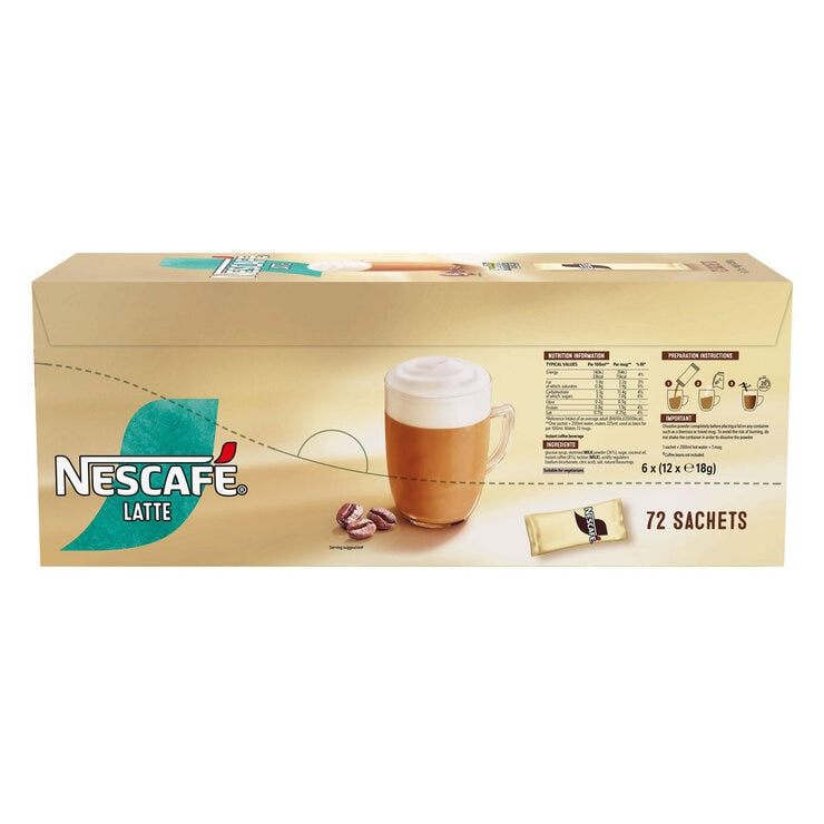 Nescafé instant latte sachets 72 x 18g, UK version