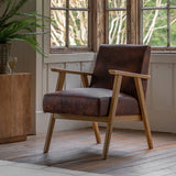 Gallery brown leather armchair 81.5x61x61 cm, UK version
