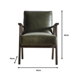 Gallery Neyland green leather armchair, UK version