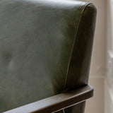 Gallery Neyland green leather armchair, UK version