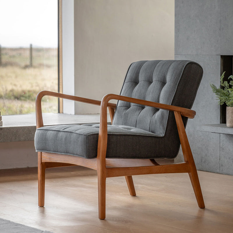 Gallery Humber dark grey linen armchair, UK version