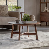Gallery walnut round coffee table, imported from the UK