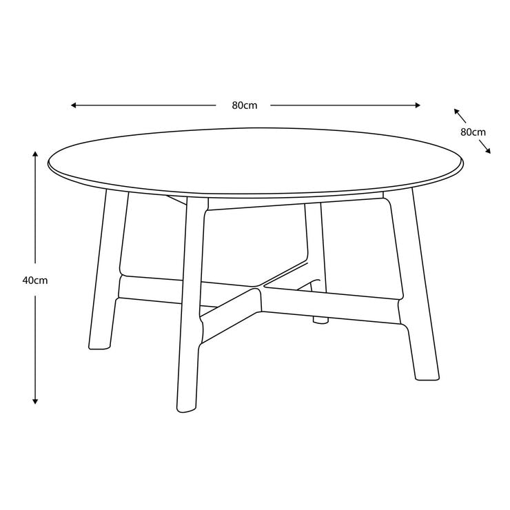 Gallery walnut round coffee table, imported from the UK