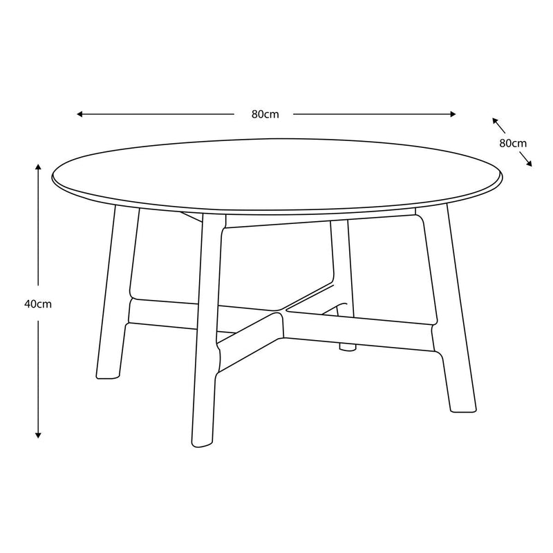 Gallery walnut round coffee table, imported from the UK