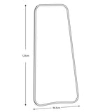 Gallery Kurva gold leaner mirror curved corners, imported from the UK