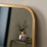 Gallery Kurva gold leaner mirror curved corners, imported from the UK