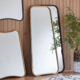 Gallery Kurva gold leaner mirror curved corners, imported from the UK